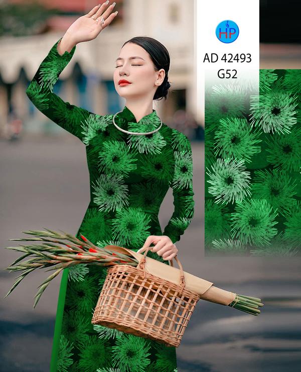 Vải Áo Dài Hoa In 3D AD 42493 10